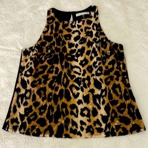 Trina Turk lined faux fur vest.  Size L